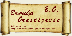 Branko Orestijević vizit kartica